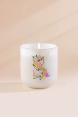 Hand Painted Initial Candle | Flower Blossom