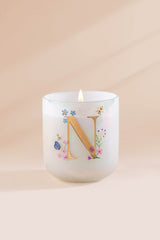 Hand Painted Initial Candle | Flower Blossom
