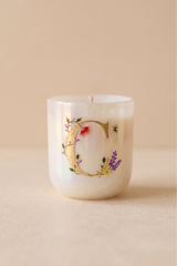 Hand Painted Initial Candle | Flower Blossom