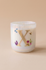 Hand Painted Initial Candle | Flower Blossom
