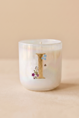 Hand Painted Initial Candle | Flower Blossom