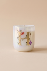Hand Painted Initial Candle | Flower Blossom